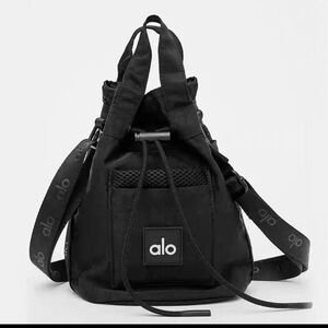 Alo Black Drawstring Sling crossbody bag